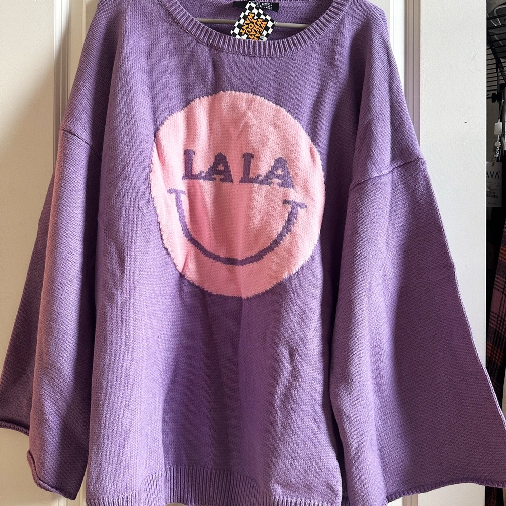 Dressed in LALA Meet You In Lalaland oversized knit sweater in lilac